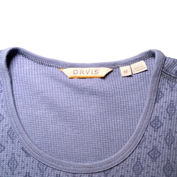 Orvis Long Sleeve Waffle‎ Thermal Shirt Geometric Print Light Purple Lavender - Picture 3 of 3